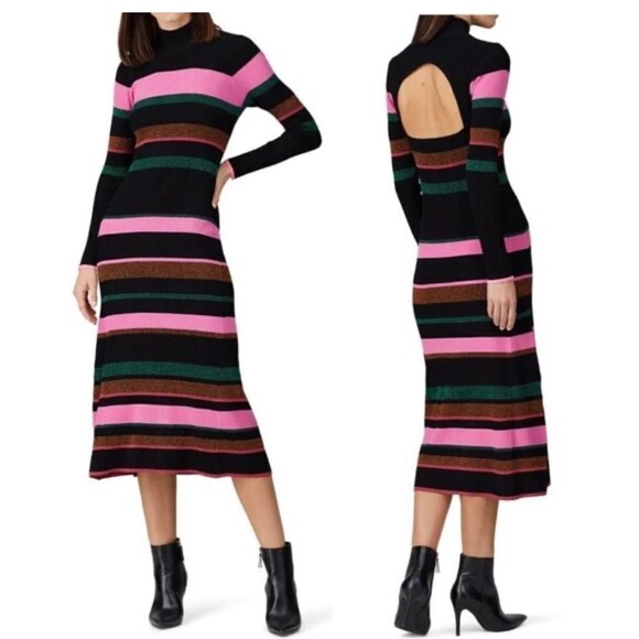 Tanya Taylor Vibrant Striped Long Sleeve Dress - Picture 6 of 6